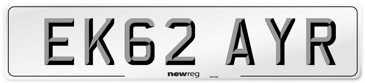 EK62 AYR Number Plate from New Reg
